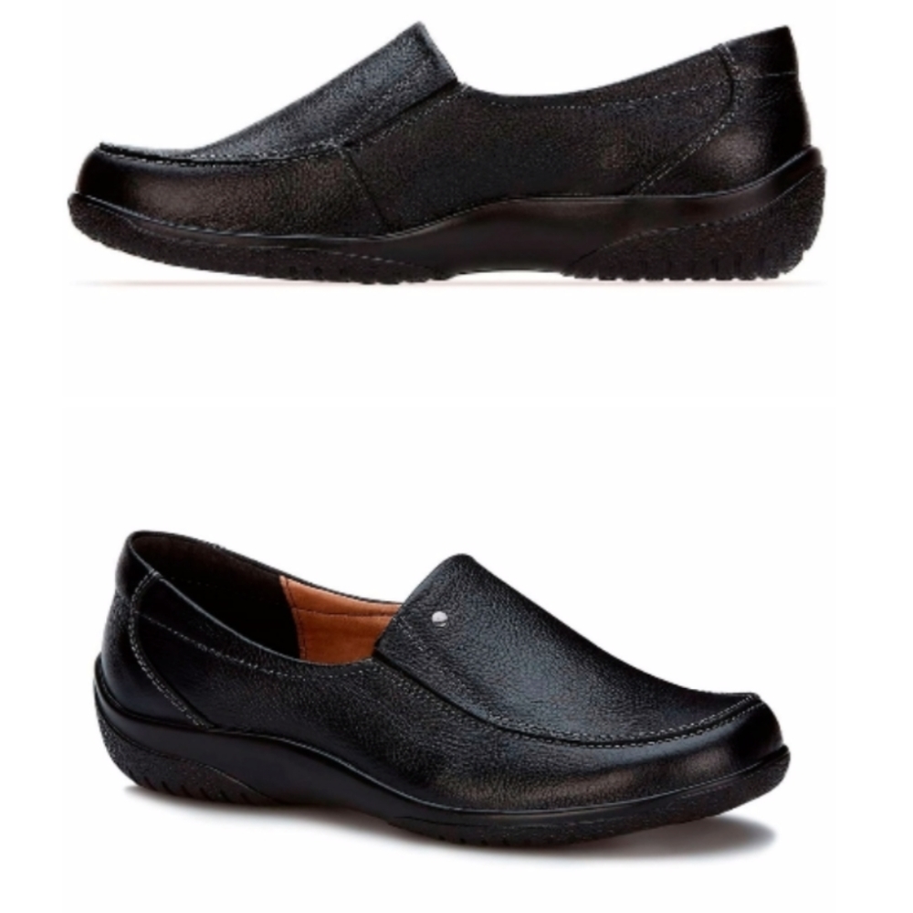 Andrea Black Confort Fashion Leather Flat Shoes